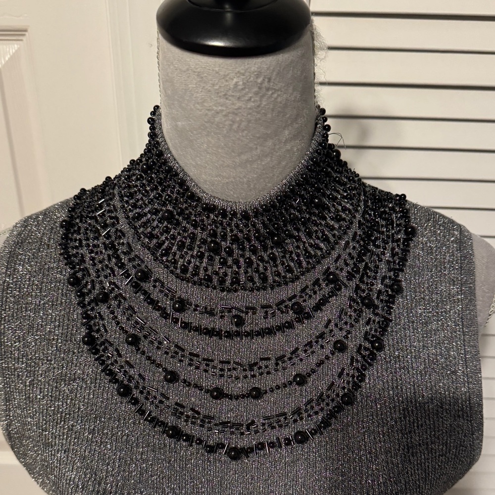 Grace Elements Silk Blend Metallic High Neck, Bea… - image 3